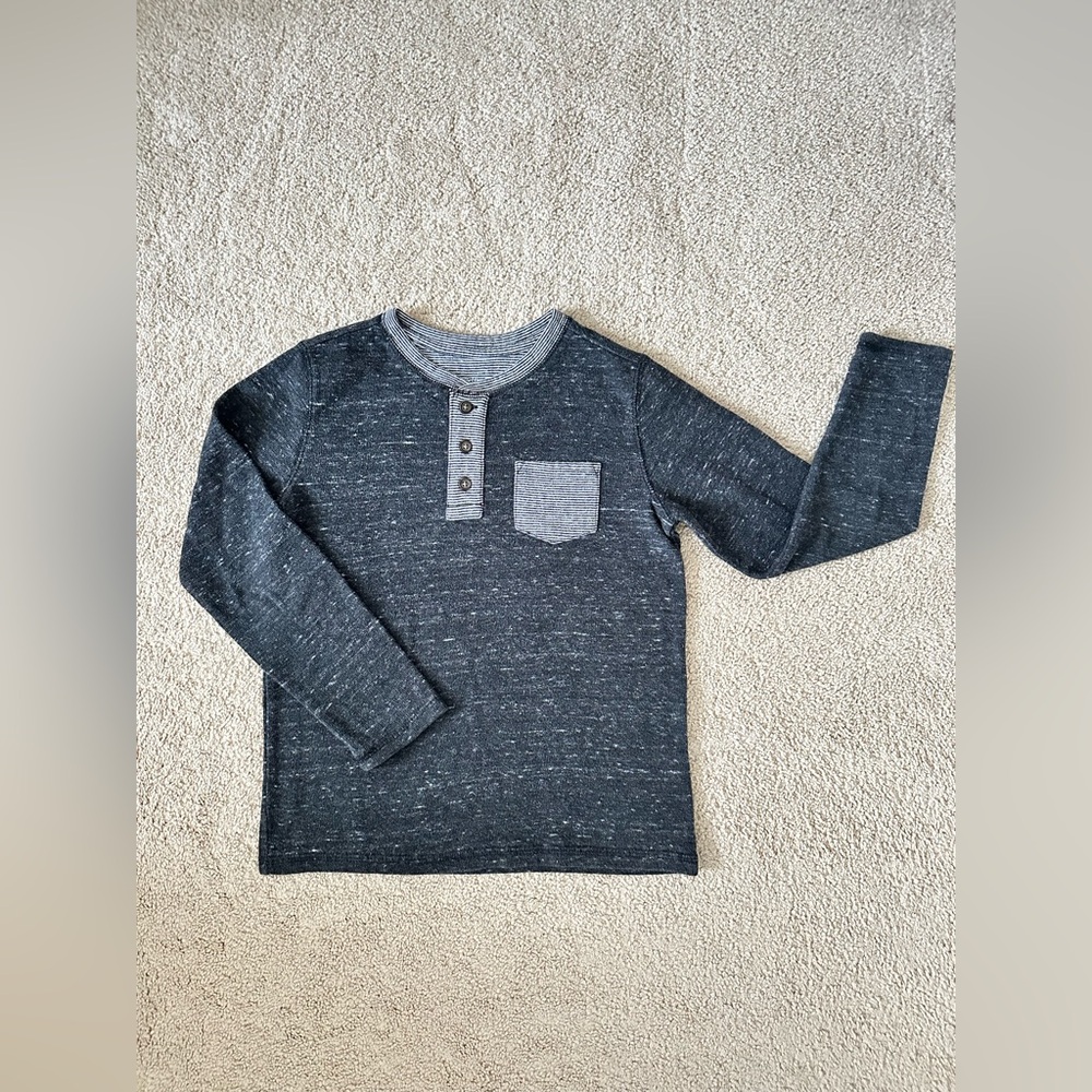 Cat and Jack Kids Boys Thick Long Sleeve Henley Shirt Size Small 6/7